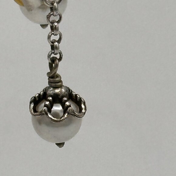 Brighton ATMA Just Pearls Crystals Silver Plated French Wire Earrings - Picture 11 of 12